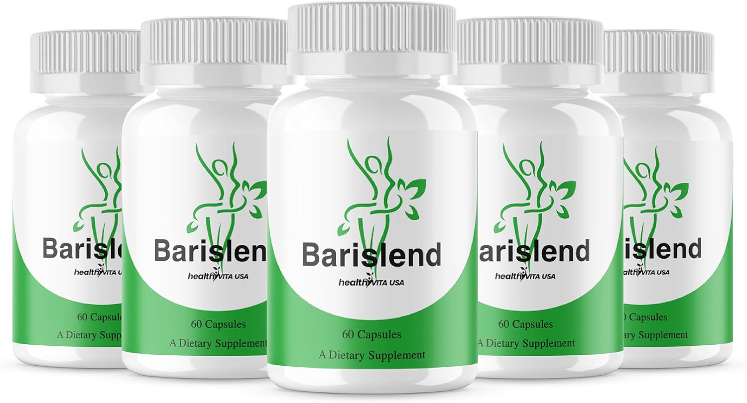 (5 Pack) Barislend Capsules, Official Barislend Pills Supplement Support, Barislend Advanced Formula, Barislend All Natural Vitamin Energy Overall Health Support, 5 Month Supply (300 Capsules)