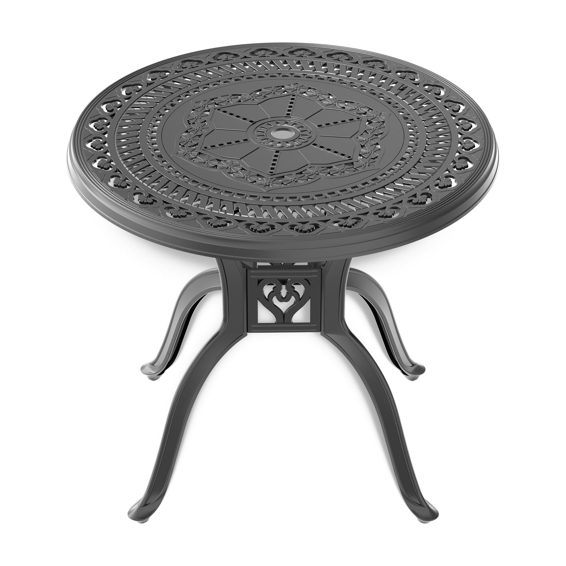 Maocao Hoom Round Outdoor Dining Table 31.5-in W x 31.5-in L with Umbrella Hole