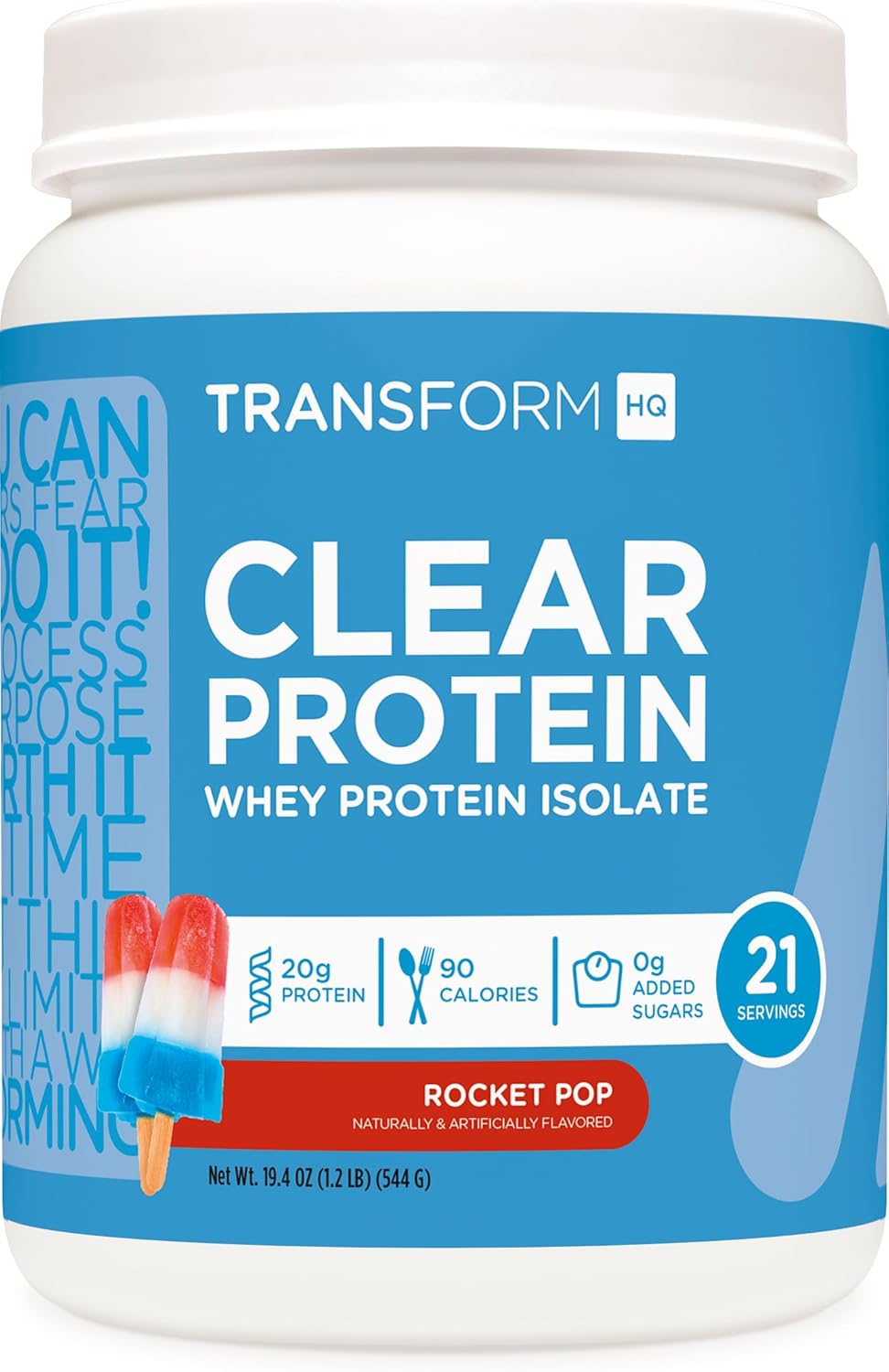 TransformHQ Clear Whey Protein Isolate (WPI) (Rocket Pop Flavored) 21 Servings - 20 Grams Protein Per Serving