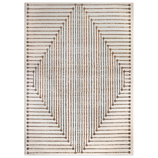 World Rug Gallery Naples 7 x 10 (ft) Flatweave Beige Rectangular Indoor Geometric Vintage Pet Friendly Area rug