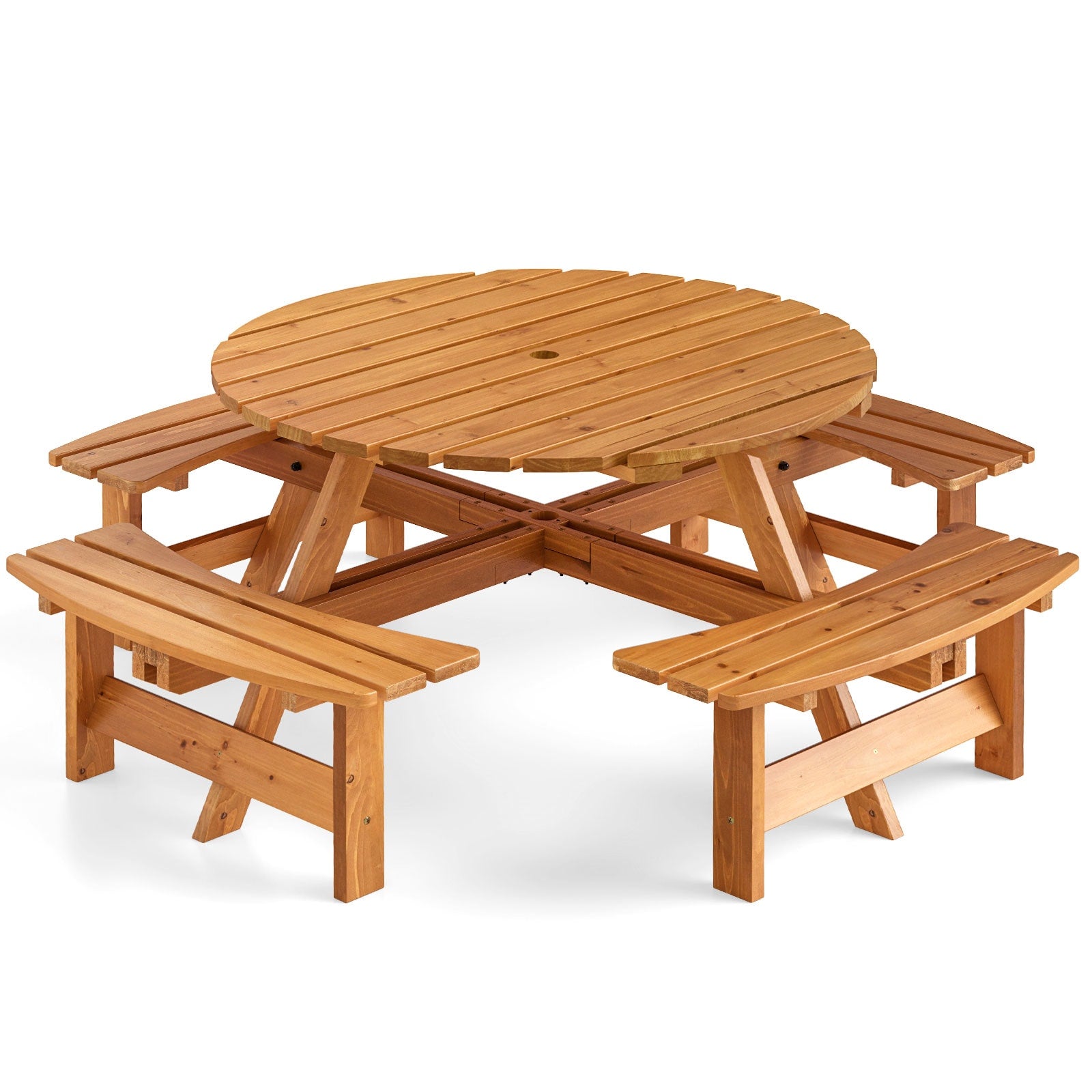  44-in Yellow wood Round Picnic Table