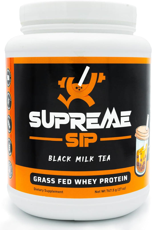 Boba Protein Powder Made with Real Black Tea - Boba Milk Tea Sweetened with Natural Monk Fruit - Clean, Creamy Boba Tea Protein Powder - Grass Fed Whey Protein Isolate Bubble Tea - 27 Oz