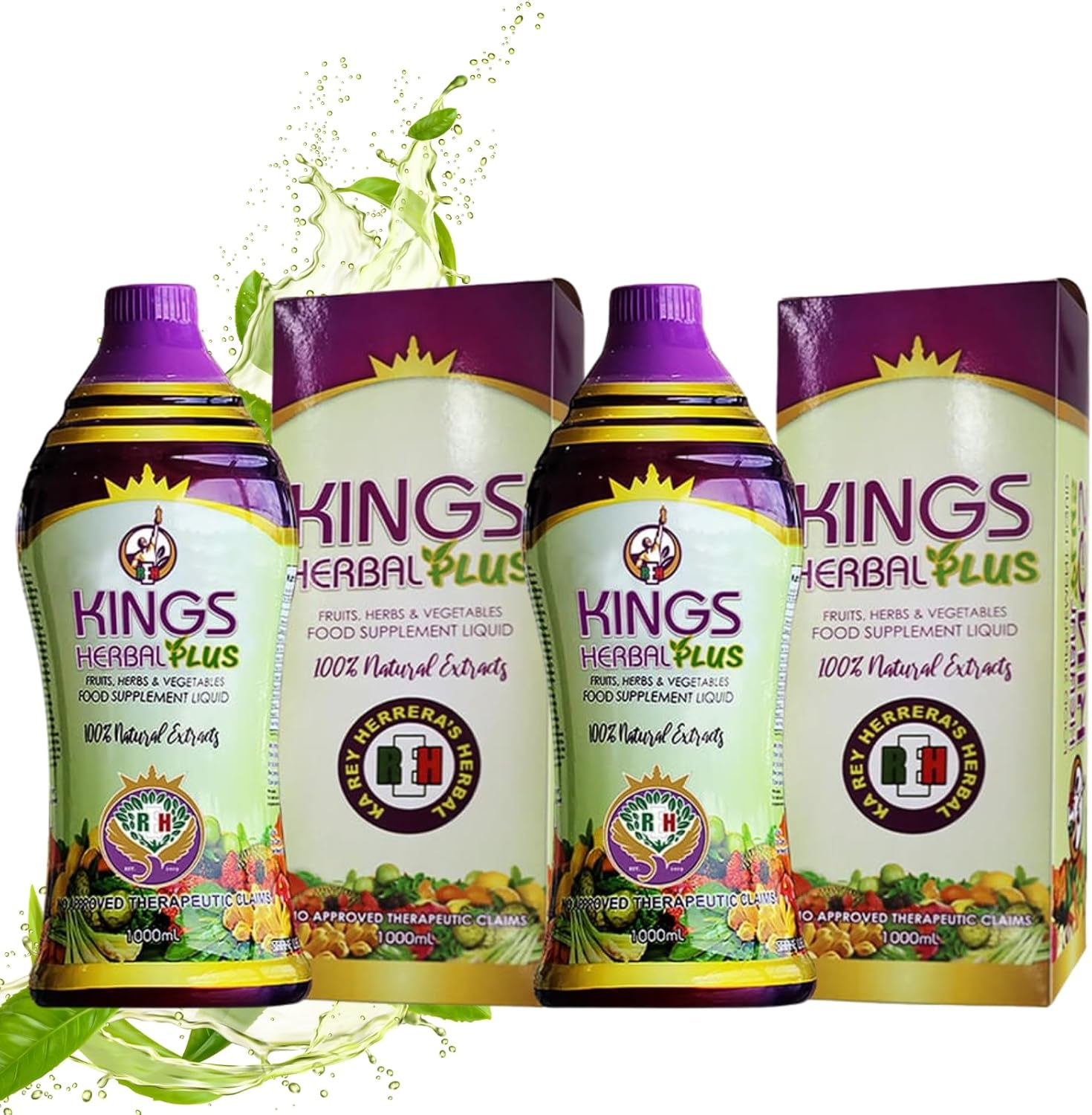 Plus Food Supplement 1000ml, Fruits, Herbs & Vegetable Fusion (2 Bottles)