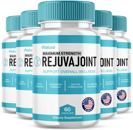 (5 Pack) Rejuva Joint, RejuvaJoint Supplement Pills Advanced Formula Maximum Strength Support, Rejuvenate Rejuv Capsules All Natural Ingredients Overall Health Wellness Dr Approved Reviews (300 Ct)
