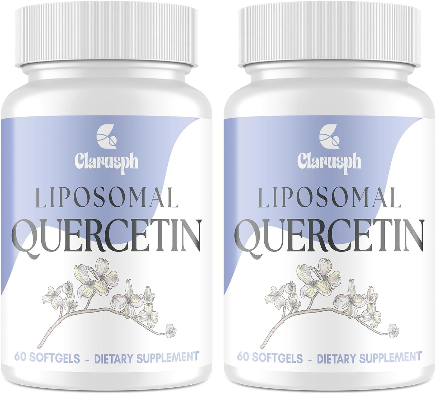 Clarusph Liposomal Quercetin Supplement for Respiratory & Seasonal Challenges | Quercetin with Bromelain 1000 mg - Blend with Vitamin C & Zinc | Bioflavonoids, 120 Softgels