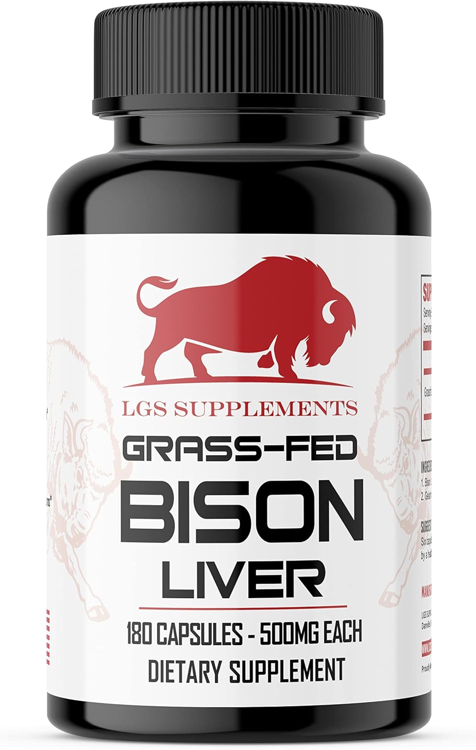Grass Fed Bison Liver Capsules Supports Energy Production, Detoxification, Digestion, Immunity, Natural Iron Non-GMO, Freeze Dried Liver Health Supplement, 3000mg