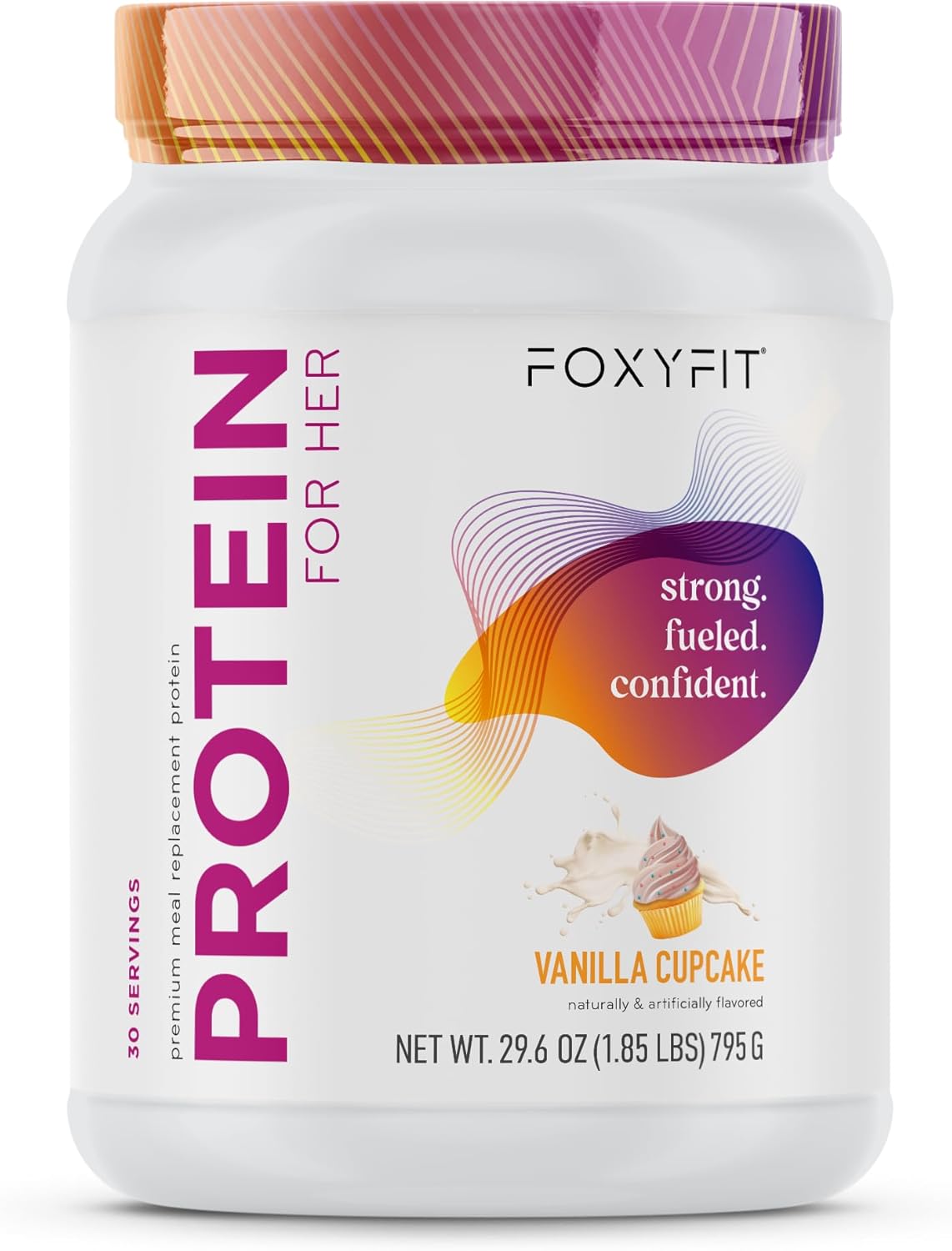 Protein for Her, Vanilla Cupcake Whey Protein Powder with CLA and Biotin for a Healthy Glow (1.85 lbs)