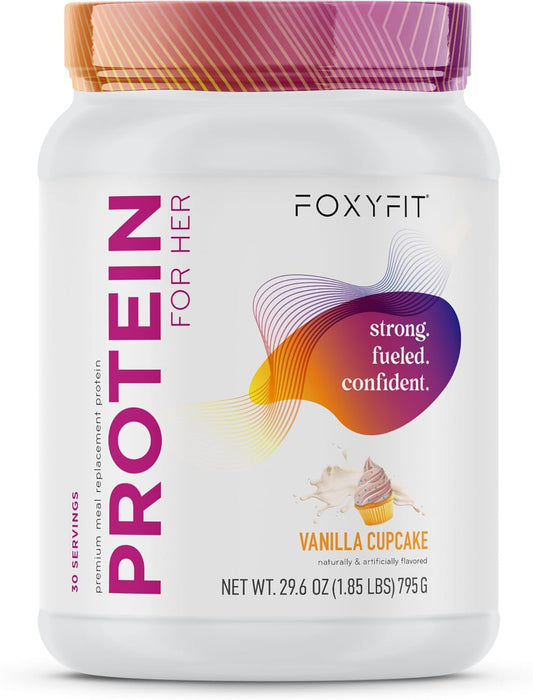Protein for Her, Vanilla Cupcake Whey Protein Powder with CLA and Biotin for a Healthy Glow (1.85 lbs)