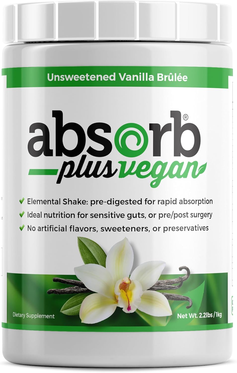 Vegan Elemental Shake – Powdered Blend, Natural Ingredients, Non-GMO, Gluten-Free, Organic Sprouted Rice Protein - Smooth, Easily Mixable Formula (2.2 lbs, Unsweetened Vanilla Brulée)