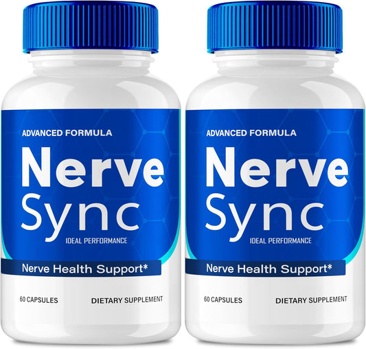 Nerve Sync Capsules, Official Nerve Sync Advanced Nerve Health Supplement Pills - Maximum Strength, All Natural Healthy Circulation & Stable Levels, NerveSync Support Reviews (2 Pack)
