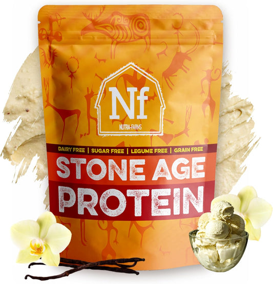 Stone Age Protein | Egg White Protein | Gluten-Free | Whey Free | Sugar Free | Gut-Friendly | Vanilla, 2 lbs