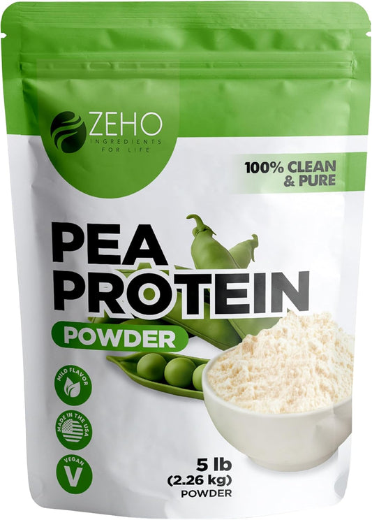 Pea Protein Powder – 5 lb Plant-Based Protein – Isolate Powder for Beverages, Snacks, Shakes – Clean, Unflavored Taste – Diet-Friendly and Easy to Digest – Resealable Pouch