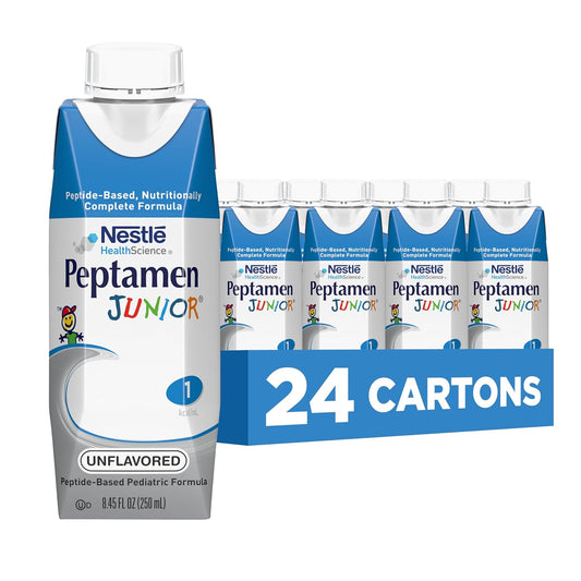 Peptamen Junior Peptide-Based Complete Nutrition, Unflavored, 8.5 Oz Box (24 Pack), 8.45 Fl Oz (Pack of 24)