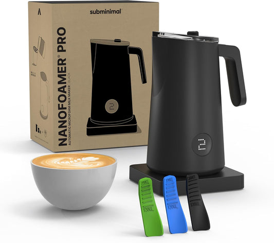 Subminimal NanoFoamer Pro Gen-2 \u2013 Revolutionary Hands-Free Microfoam Milk Maker for Cafe-Quality Foam, Coffee Bar Accessories for Dairy & Plant-Based Milk, Perfect Coffee Gifts \u2013 US Plug Type