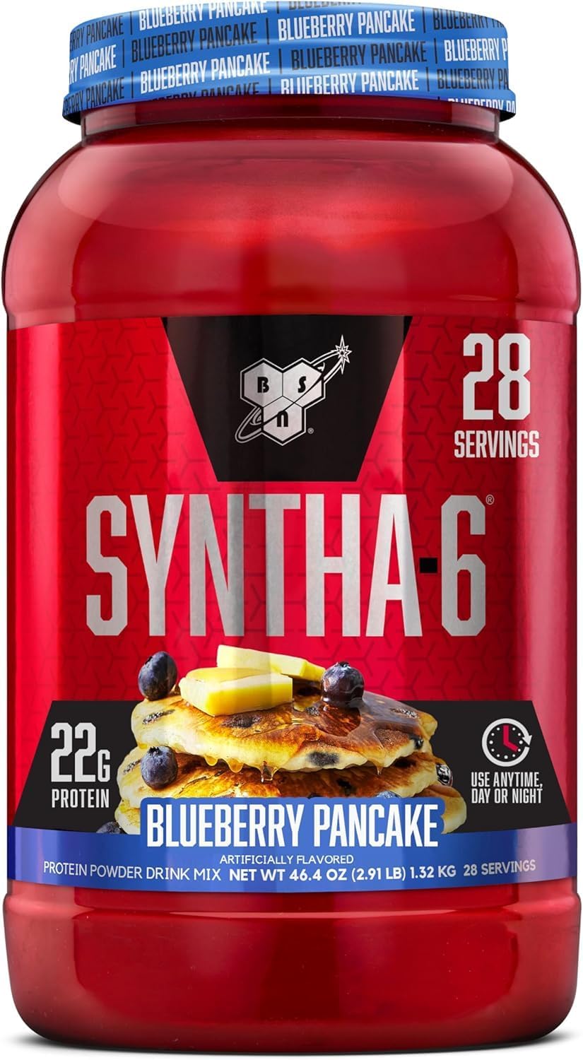 BSN Syntha-6®, Protein Powder Drink Mix, Blueberry Pancake, 2.91 lb (1.32 kg)