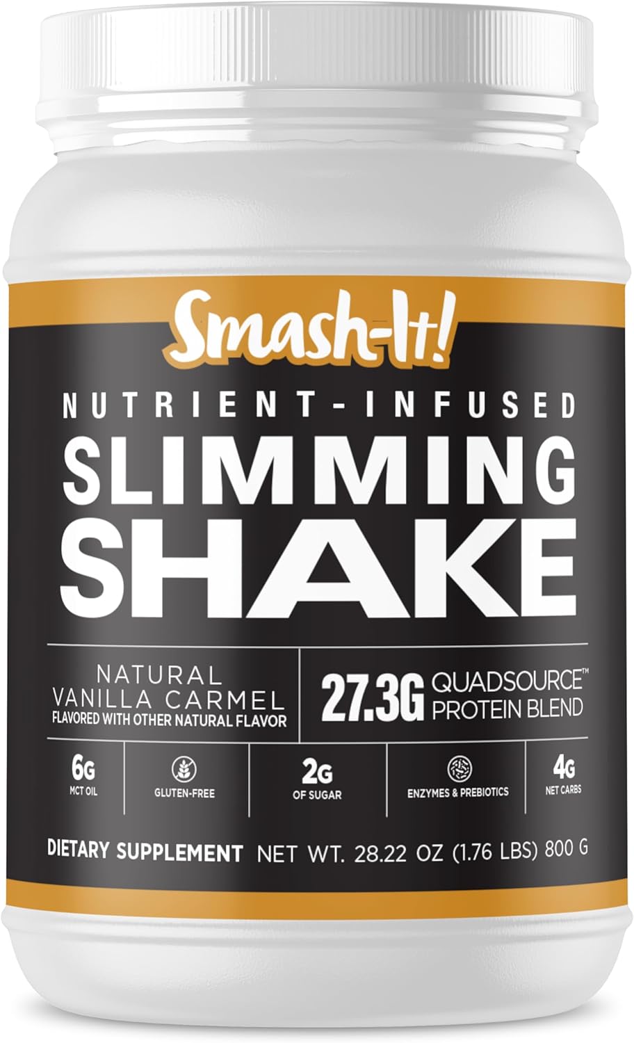 Primal Labs Smash-It Nutrient Infused Low Carb Protein Powder to Help Trim Down, Keto Meal Replacement Shake Powder, Gluten-Free Whey Protein Powder, Delicious Vanilla Flavor, 800g