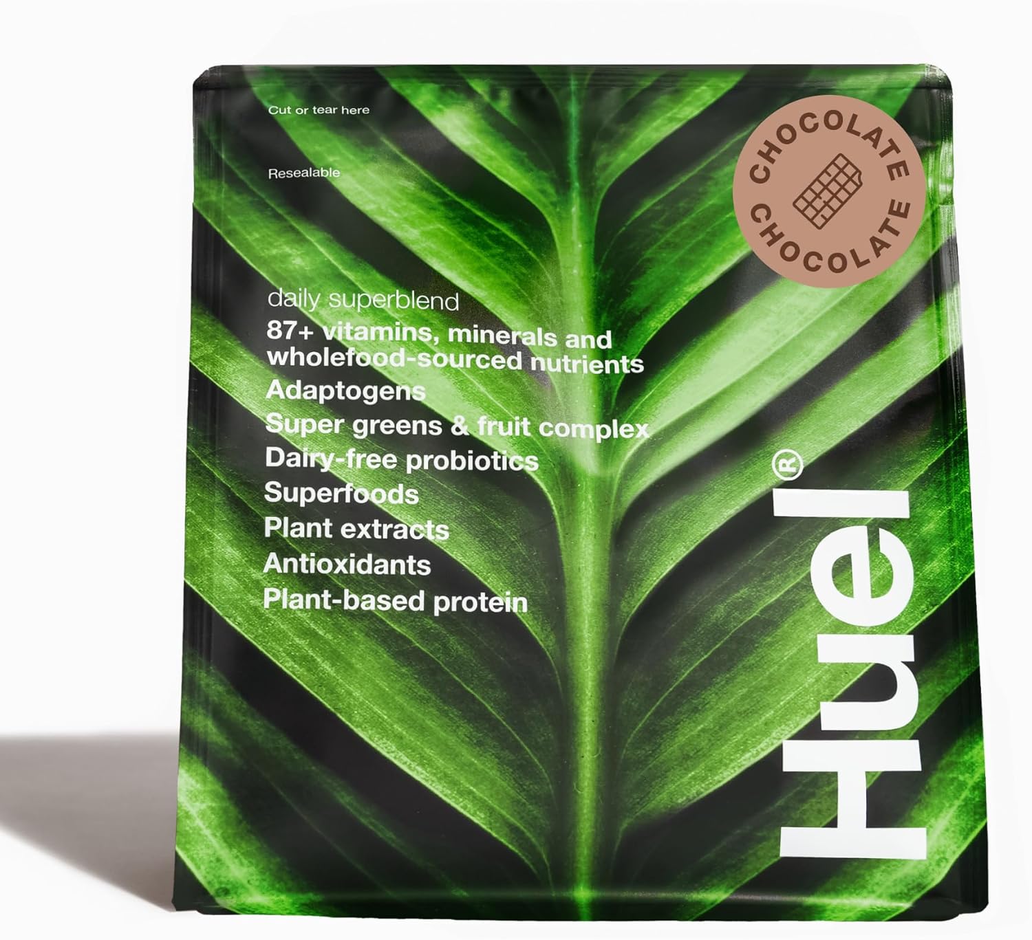 Huel Daily Superblend Chocolate Powder | 25g Plant Based Protein | Super Greens Powder | 87 Vitamins, Minerals, and Wholefood-Sourced Ingredients |19 Servings | Scoop not included to reduce plastic