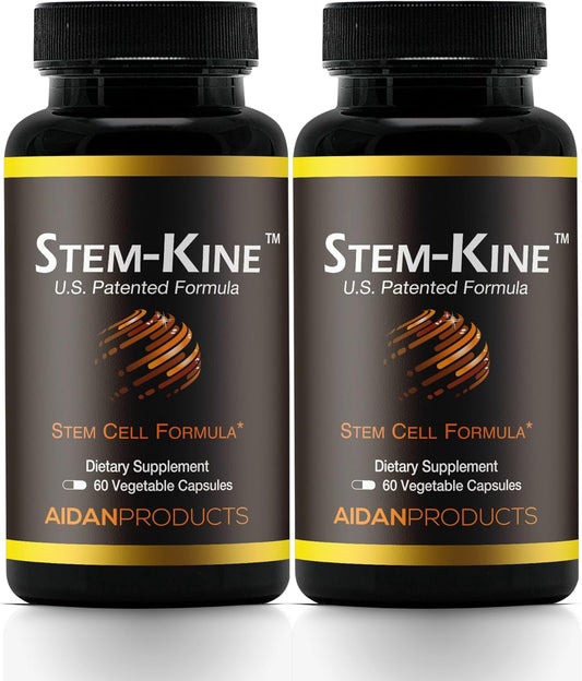 Stem-Kine Stem Cell Supplements, Clinically Proven to Increase Circulating Stem Cells, Pack of 2, Promoting Healing and Anti-Aging, 2 Pack of 60 Capsules Each