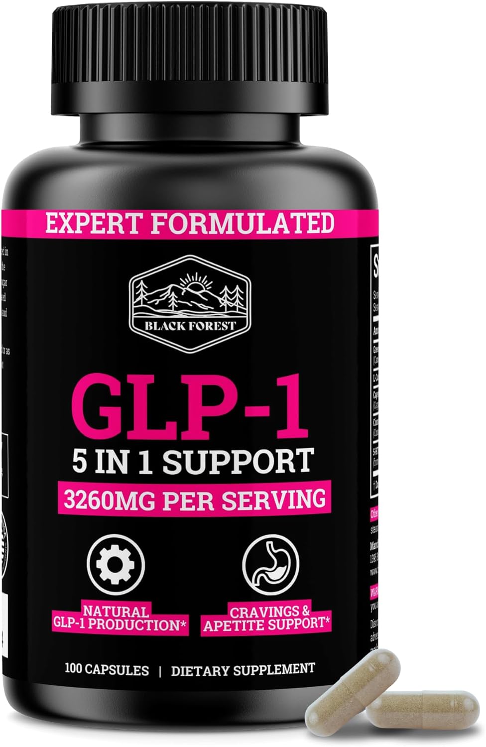 GLP-1 Supplement Support (GLP-1 Supplement Women) GLP Activate with GLP-1 Probiotic & Green Tea Extract (5 in 1 GLP-1 Booster) 3260mg Per Serving (1 Month Supply) For Metabolism Support