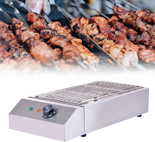 Electric Table Top Griddle,Smokeless Indoor BBQ Grill with Temperature Control,Water Drip Tray,Portable Kebab Grill(A)