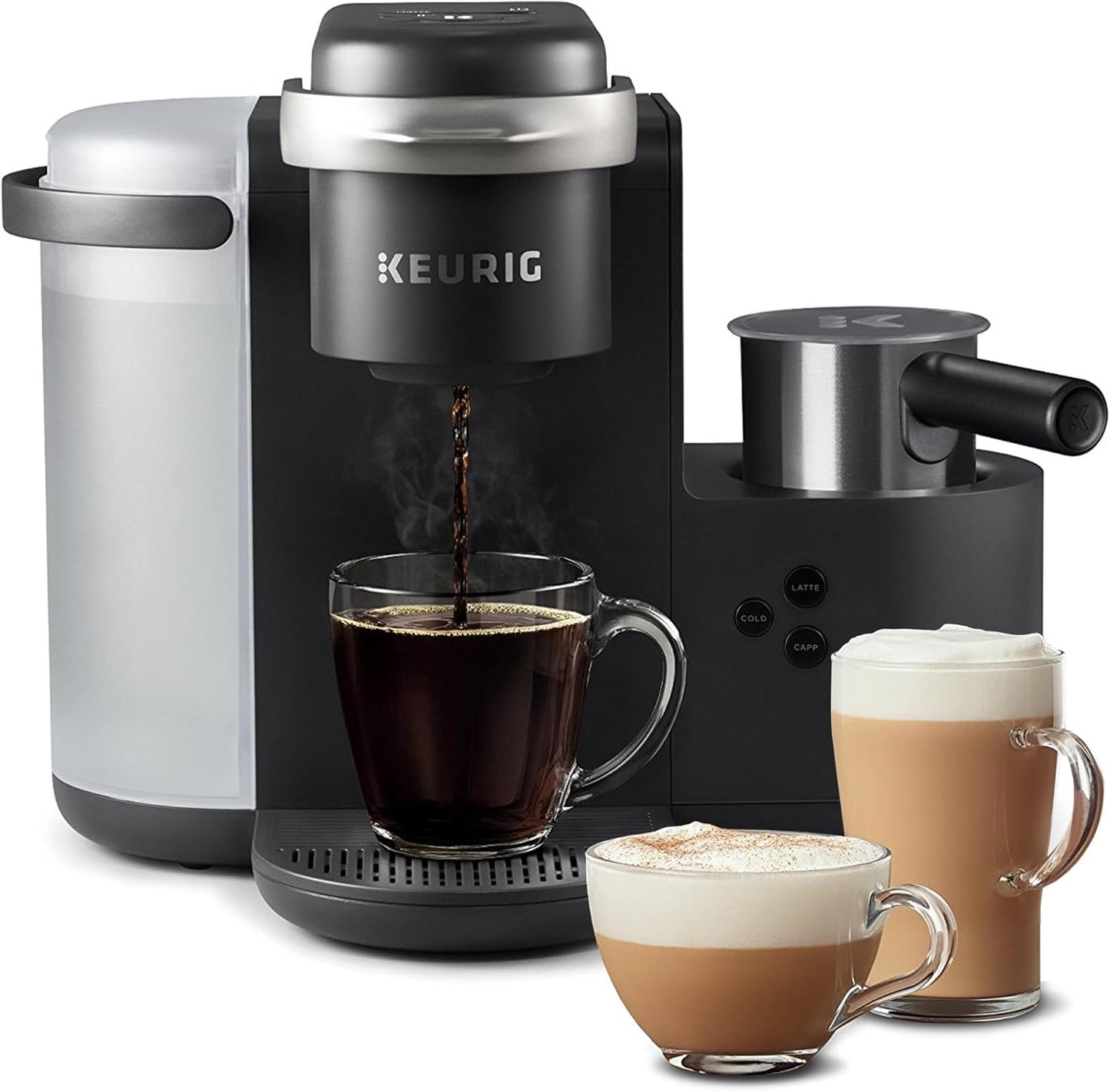 Keurig K-Cafe Single-Serve K-Cup Coffee Maker, Latte Maker and Cappuccino Maker, Comes with Dishwasher Safe Milk Frother, Coffee Shot Capability, Compatible with all Keurig K-Cup Pods, Dark Charcoal