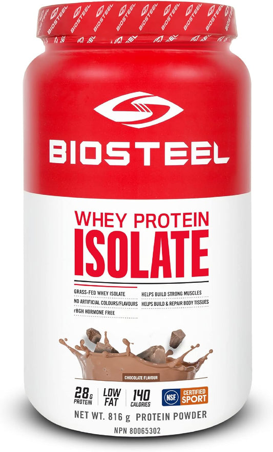 BIOSTEEL Whey Protein Isolate Powder Supplement, Grass-Fed and Non-GMO Post Workout Formula, Chocolate, 24 Servings