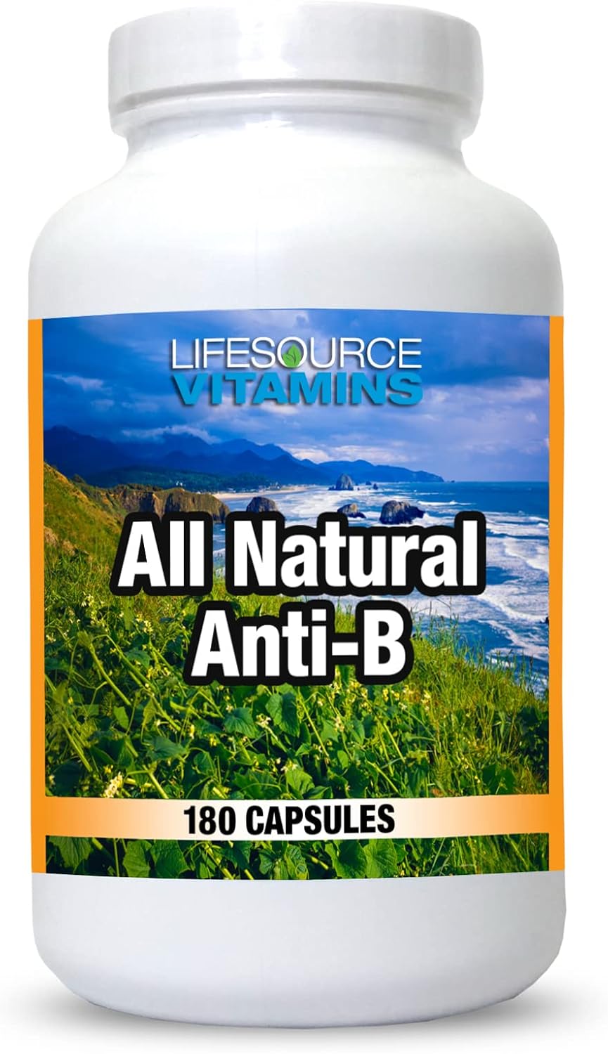 LifeSource Vitamins All Natural Anti-B for Immune Support, 14 All Natural Ingredient with Echinacea & Garlic Extract, 180 Immune Defense Capsules