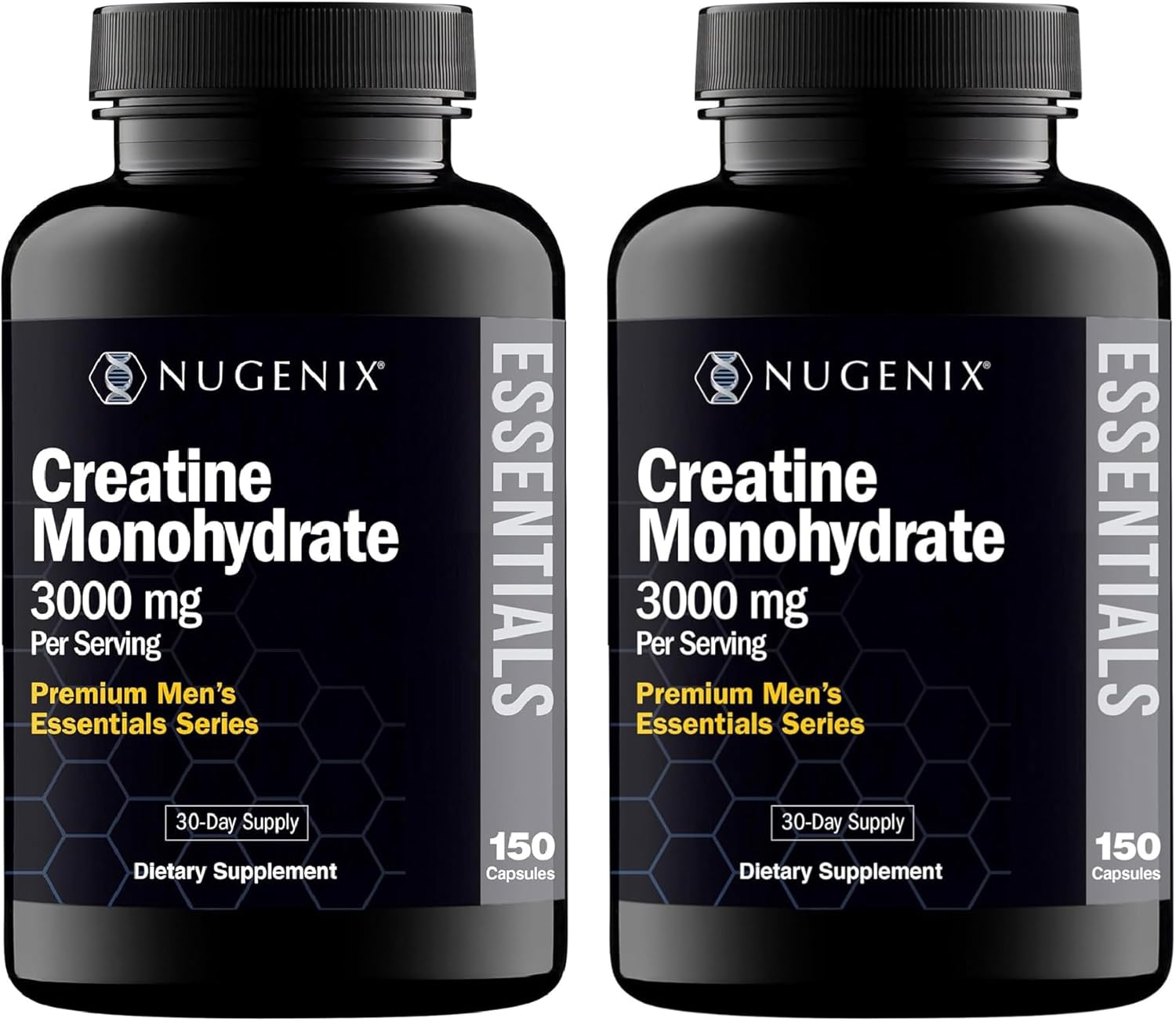 Nugenix Essentials Premium Creatine Monohydrate Pills Supplement, 3000mg, 300 Capsules