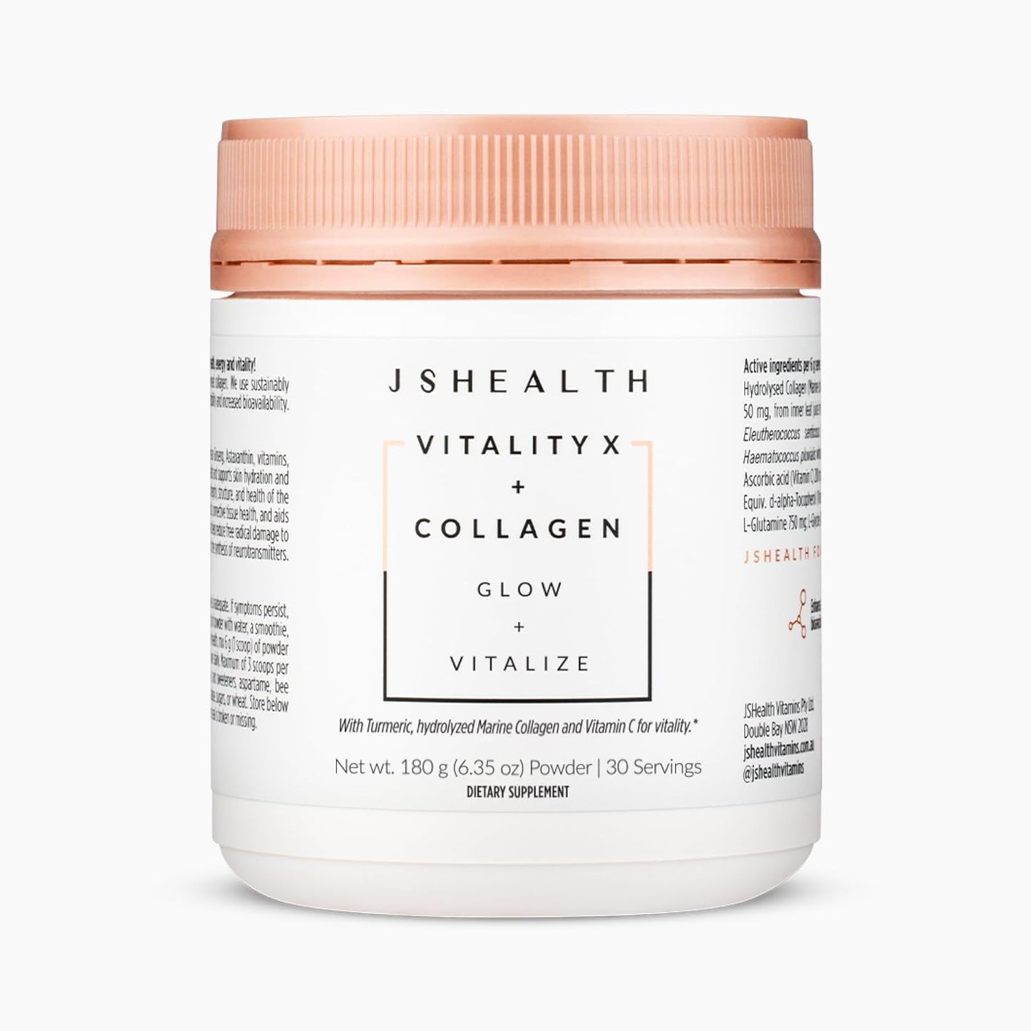 JSHealth Vitamins Vitality X + Collagen - Beauty Powder Supplement with Aloe Vera Silica and Vitamins C & E to Nourish Hair Skin and Nails (180g)