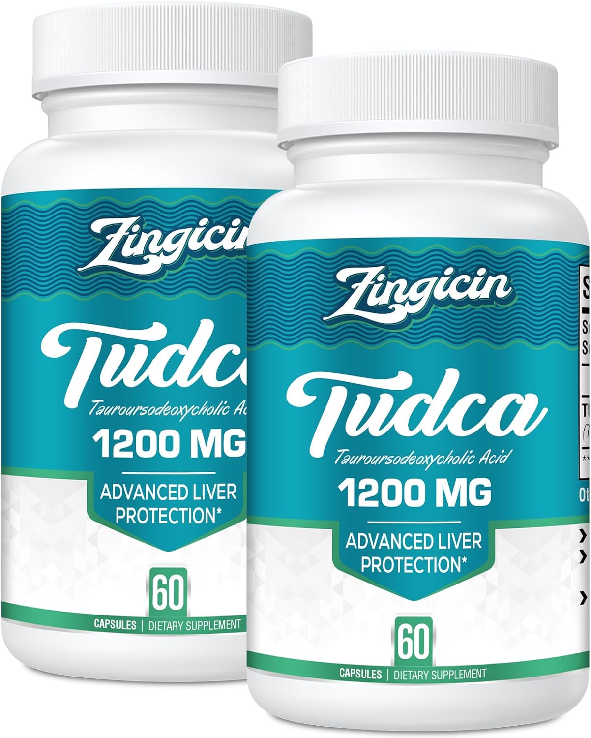 Zingicin TUDCA Supplement 1200mg - 120 Veggie Capsules,Powerful TUDCA Bile Salts Supplements for Liver,Digestion