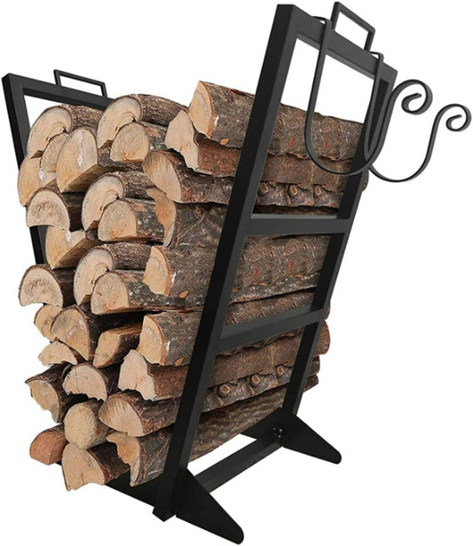 Firewood Log Rack Storage,Log Store Indoors, Outdoor Firewood Rack Iron Firewood Rack, Easy to Install Multifunctional, Sturdy and Outdoor Firewood Log Rack Suitable for
