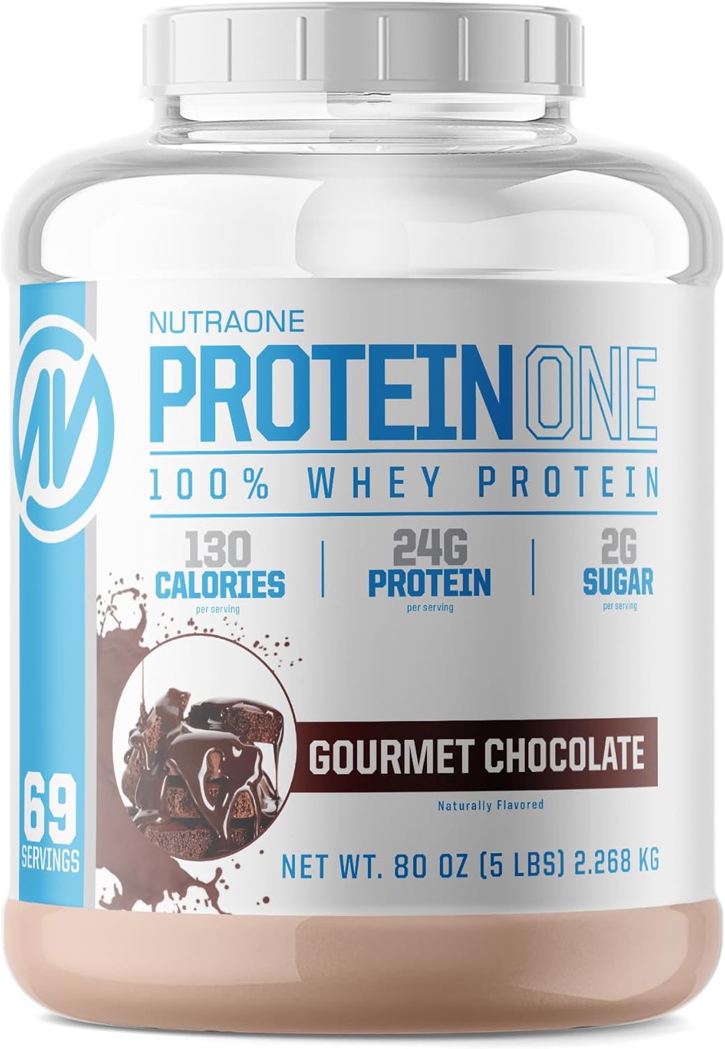 NutraOne ProteinOne Whey Protein Promote Recovery and Build Muscle with a Protein Shake Powder for Men & Women (Gourmet Chocolate - 5 lbs)