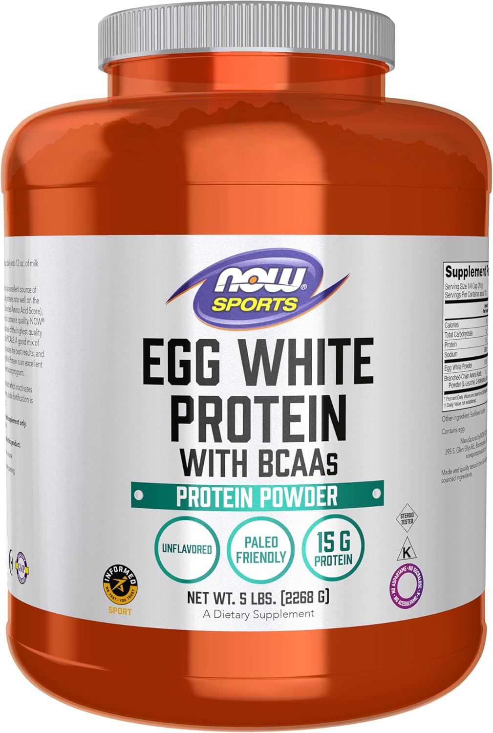 Egg White Protein Now Foods 5 lbs Powder