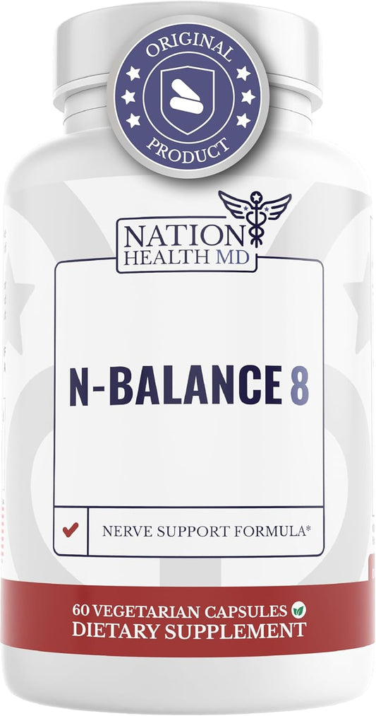 N-Balance8 - Nerve Support Formula - Nerve Support Supplement with Alpha Lipoic Acid, Benfotiamine and ALA - Nerve Health Supplements for Men & Women, 60 Capsules