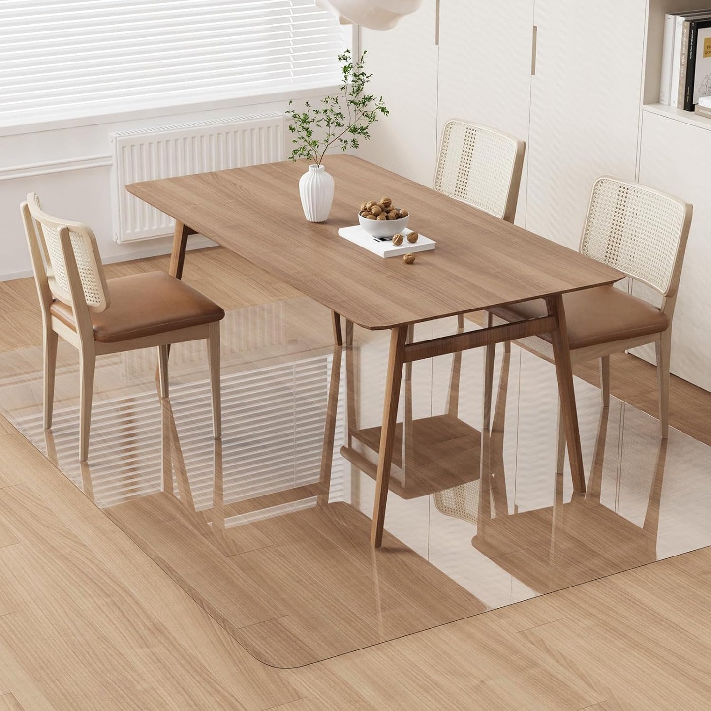 ZPAI Area Floor Mat for Home, 5'×7' Large Transparent No Slip Waterproof Vinyl Area Rug, Spill Resistant Hard Floor Protector Cover for Kitchen, Easy Clean Splat Mat for Under High Chair