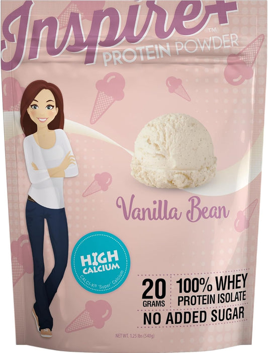 Inspire Vanilla Bean 20g Whey Protein Isolate Powder with Calcium