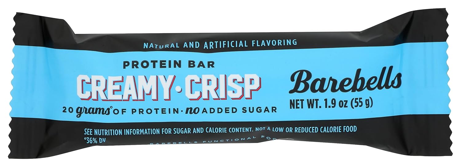 Barebells Creamy Crisp Protein Bar, No Added Sugar, 55 Grams (Pack Of 12)