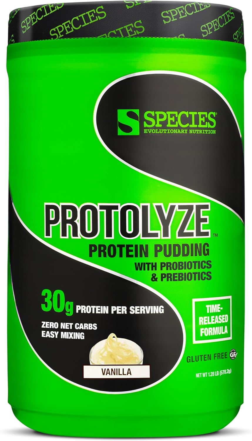 Species Nutrition Protolyze Protein Pudding, 30 Grams of Muscle Building Protein Powder, Low Calorie & Carb, Zero Sugar, Vanilla