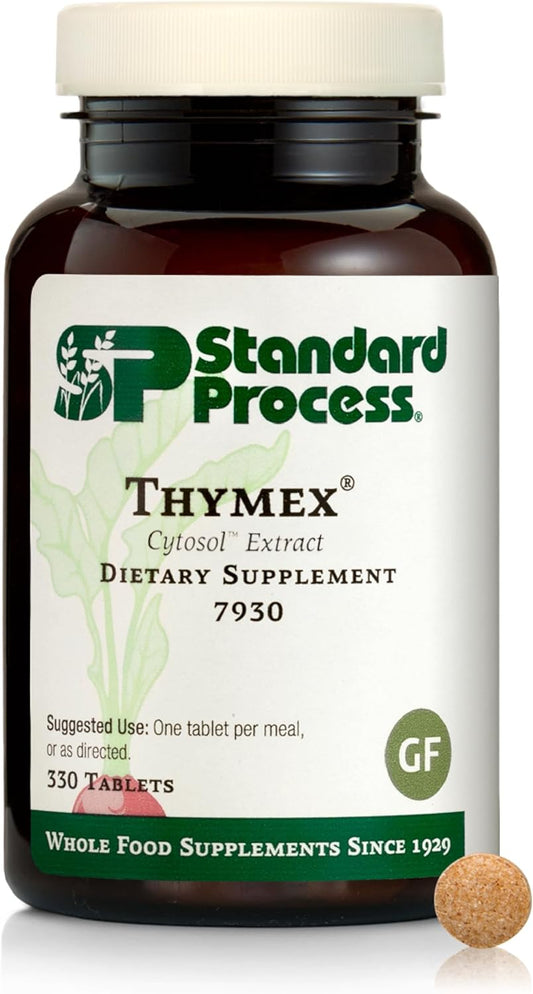 Standard Process Inc. Thymex - Whole Food Cholesterol, Thymus Supplement and Immune Support Supplement with Vitamin C, Magnesium Citrate, and Calcium Lactate - Gluten Free - 330 Tablets
