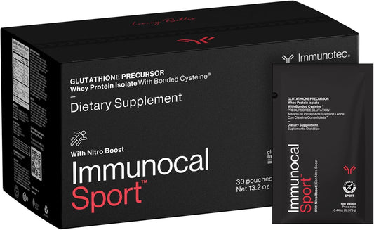 Immunocal Sport Whey Protein Isolate – Glutathione Precursor, Fast Absorbing, BCAA Optimal Recovery + All Day Energy Support | Fat-Free, Sugar-Free, Lactose-Intolerant Friendly | 30 Servings