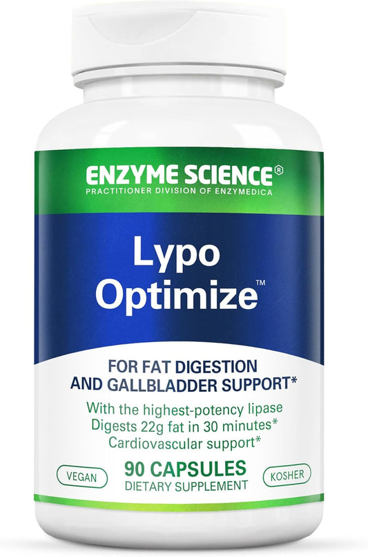 Lypo Optimize - Lipase Digestive Enzyme Supplement - Enzimas Digestivas - Vegan and Kosher - 90 Capsules