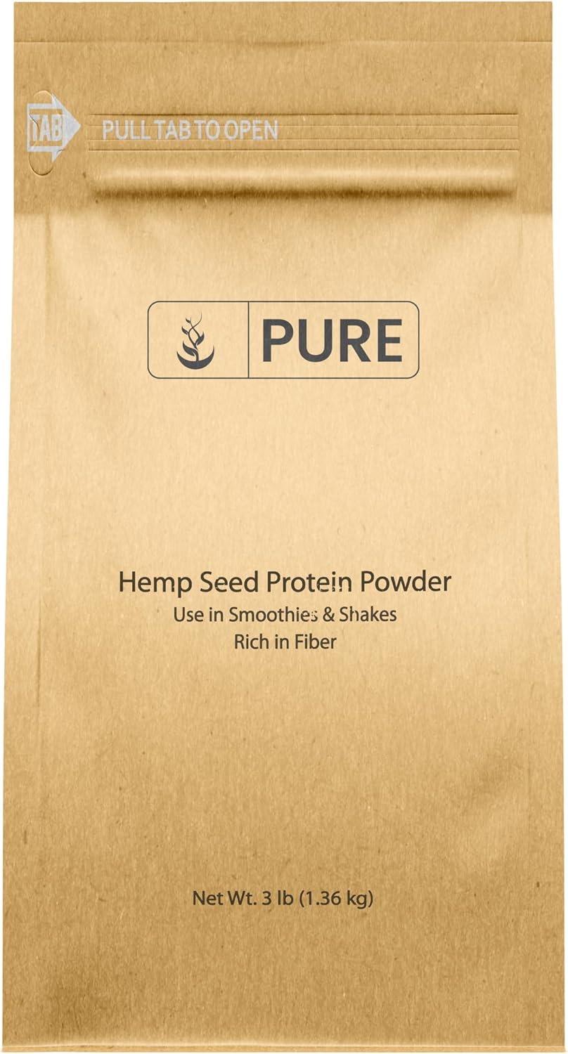 Pure Original Ingredients Hemp Seed Protein Powder (3 lb) Smoothies & Shakes, Nutty Flavor, Smooth Texture