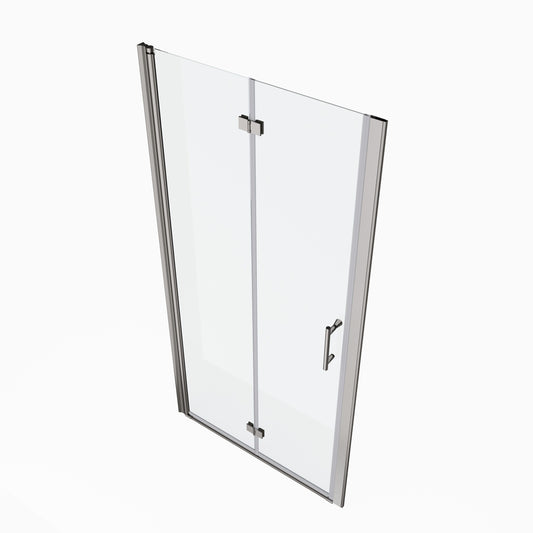 Forclover Bi-Fold Frameless Shower Doors Chrome 30-in W x 72-in H Frameless Clear Glass Bifold Shower door