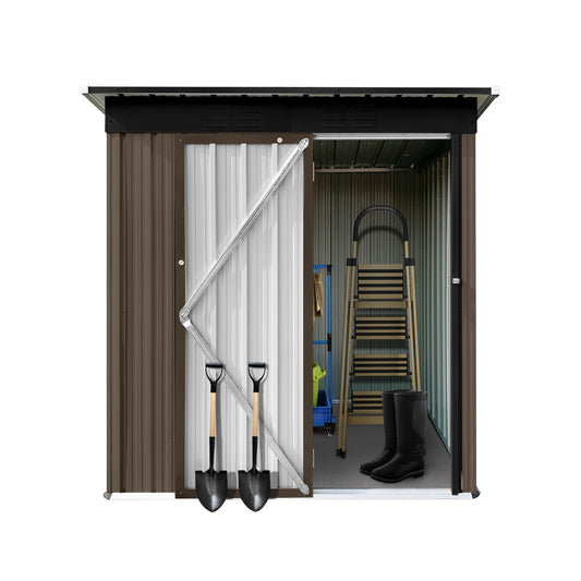 WELLFOR 4-ft x 5-ft Metal Storage Shed Galvanized steel Metal Storage Shed