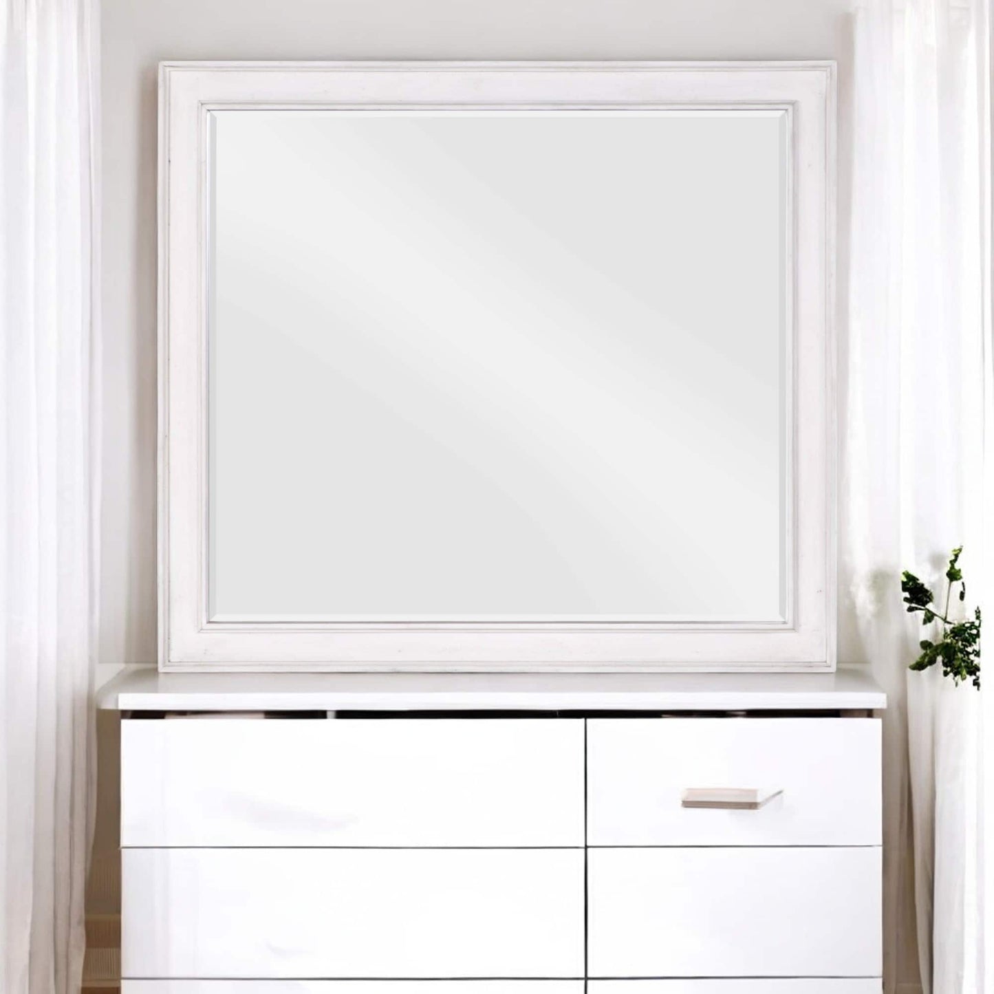 LOVMOR Katia Weathered White Finish Mirror