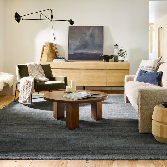 nuLOOM Southwest Striped Wool 8ft. x 10ft. Charcoal Area Rug