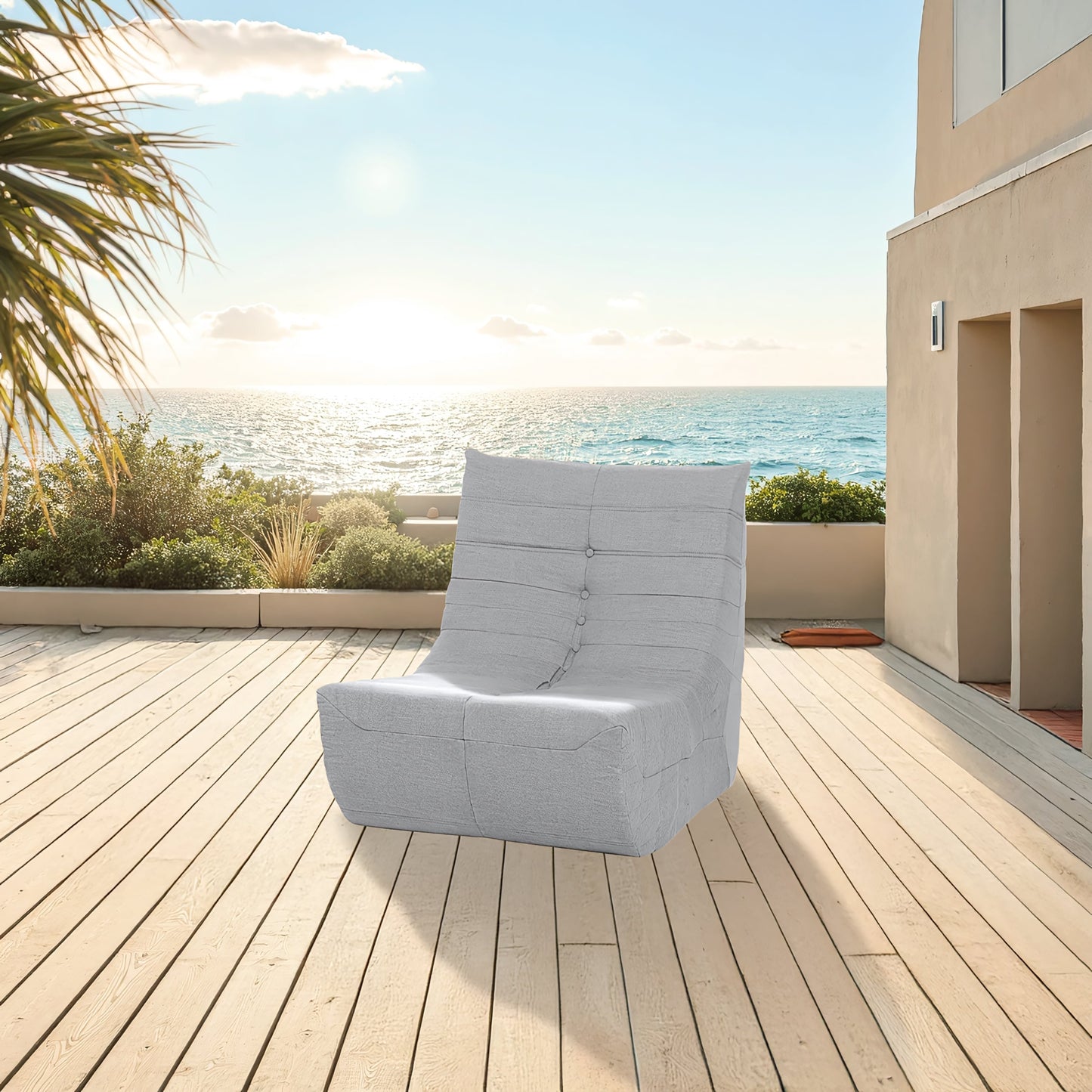 Deko Living Compressed Foam Chair Outdoor Sectional with Gray