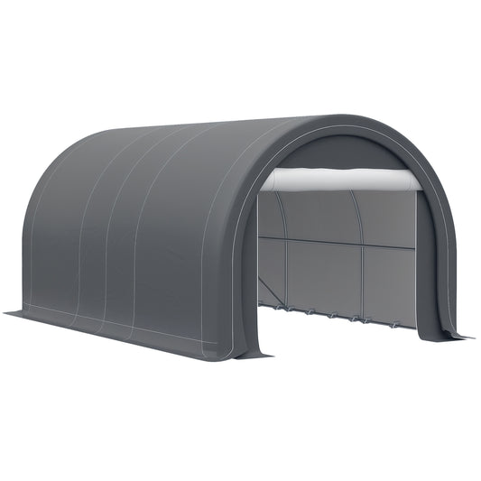 Outsunny  10' x 16' Carport  Storage Tent AntiUV PE Portable Garage for Car Truck Boat Motorcycle Bike Garden Tools Outdoor Work Gray