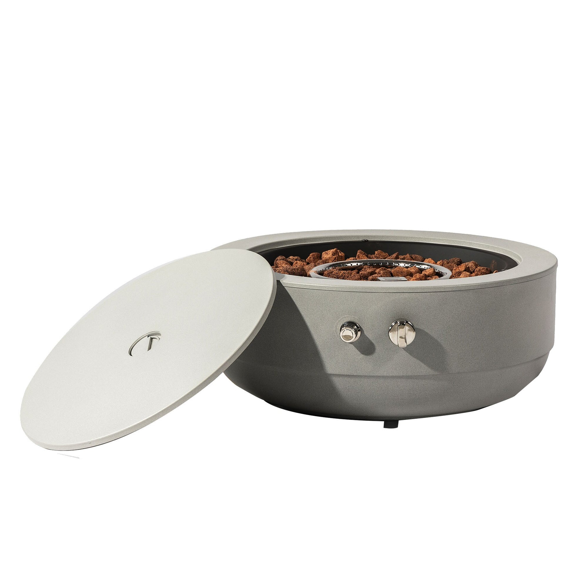 Bybafun 23.6-in W 50000 Maximum BTUs Steel Round Liquid propane Fire pit