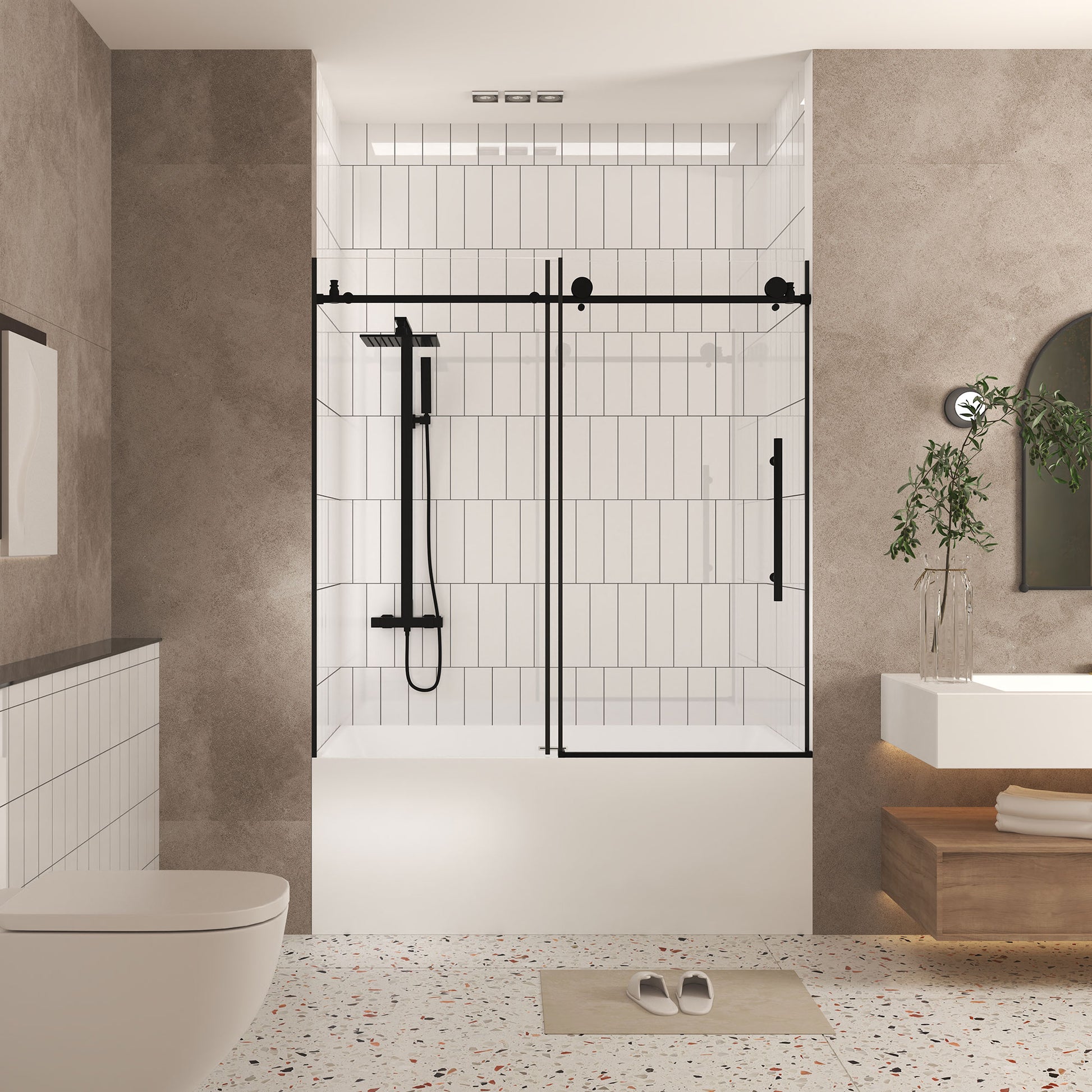 Dexmalle  Frameless shower door 56-60IN W x 60IN H